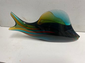 1950s Egermann Exbor Multi Colored Czech Ceska Glass Fish . Fabulous.