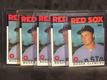 (5) 1986 Topps Roger Clemens Cards - K