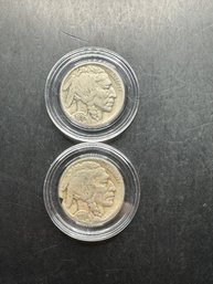2 Buffalo Nickels 1936, 1936-D