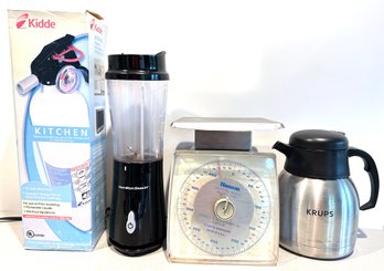 Kitchen Appliances: New Kidde Fire Extinguiser, Hamilton Beach Blender, Scale & Krups Coffee Carafe