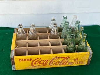 Coke Crate With Old Coke Bottles