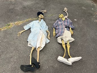 Pair Of Rubber Skeleton Halloween Decorations