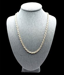 Vintage Italian Sterling Silver Thick Twisted Chain Necklace