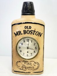 An Antique Mr Boston Embossed Tin Liquor Bottle Advertising Clock - Rare And Unusual Piece!