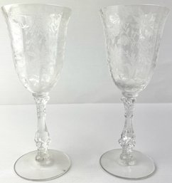 Vintage Etched Glass Cordials (2)