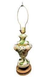 Porcelain Campodimonte And Brass Lamp