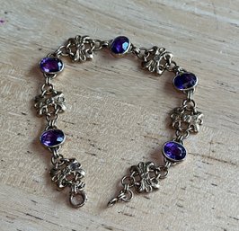 Beautiful 14K Amethyst Link Bracelet