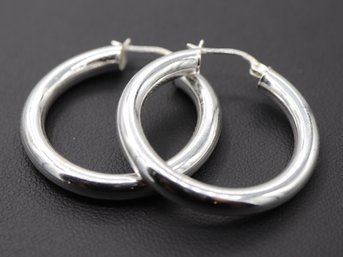 Trendy Sterling Silver Hoop Earrings