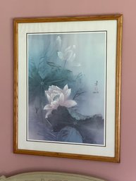 Framed Oriental Lotus Lithograph By Arthur A. Kaplan