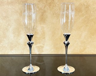 A Pair Of Disney Champagne Flutes