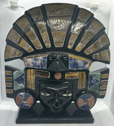 Large Vintage Aztec Teotihuacan 'Sun God' Gemstone Mask