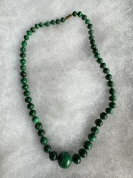 Striking Green Malachite Bead Necklace