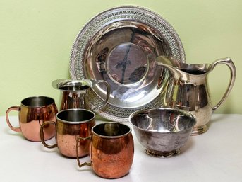 Mixed Metals - Pewter, Copper Mule Mugs, And Vintage Silver Plate