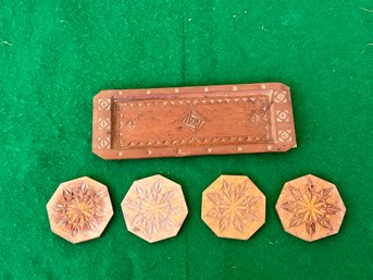 5 Pieces Of Antique Carved Wood