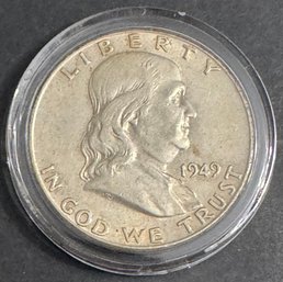 1949 Benjamin Franklin Silver Half Dollar