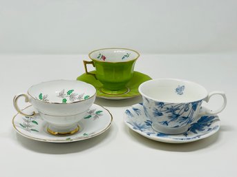 Tea Cups And Saucers - 3 Count