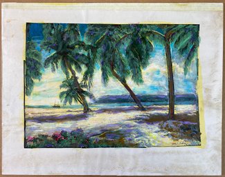 Vibrant Original Acrylic Illustration Signed Alton S Tobey