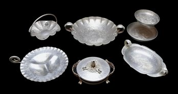 6-Piece Hand-Wrought Aluminum Serveware Set - Featuring Rodney Kent & Continental Marks & Harper & Shie