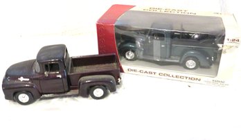 Die Cast 1:24 Scale 2 Pickup Trucks One New In Box