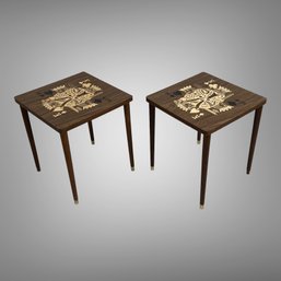 Set Of Two Vintage Accent Tables King Card Design