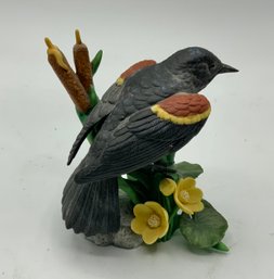 Vintage Lenox Porcelain Bird Figurine ~ Red Winged Black Bird ~ 1993