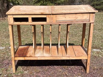 An Unusual Large 19th Century Pine Writing Desk