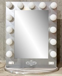 A Large Countertop Lighted Vanity Mirror