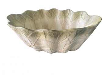 Italian Ceramic Bowl With Stunning Ombre Layered Leaf Pattern