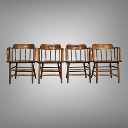 Set Of Four Saloon Style Barrel Back Chairs