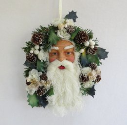 A Hand Crafted Grape Vine Santa Wreath