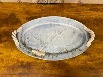 Stunning Mikael Carstanjen Pottery Coastal Themed Oval Platter