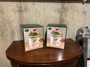 2 Botanic Garden Cookie Jars By Portmeirion  11'  NEW IN BOXES