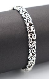 Impressive Sterling Silver Byzantine Bracelet