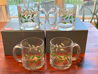 Set Of 4 Lenox Mugs And Boxes