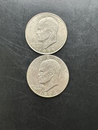 2 Eisenhower Dollars 1971, 1974
