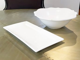 Ceramic Serving Platter And Bowl