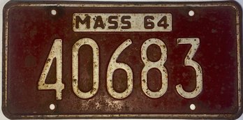 64' Massachusetts License Plate