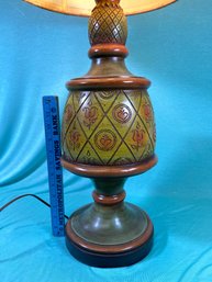 Ceramic Pineapple Table Lamp Heart And Flower Motif 37in