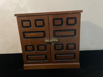 Vintage Asian Japanese Tansu Jewelry Box Cabinet Chest