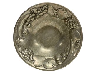 The Wilton Co. RWP Pewter Fruit Bowl, Engraved With The Letter E In The Center