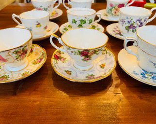 Collection Of Bone China Tea Cups & Saucers