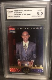 1995 Upper Deck USA Grant Hill Rookie Of The Year GMA Graded 8.5 - M