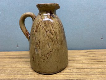 Vintage Mid Century Studio Glazed Art Pottery Stoneware Pitcher Vase.