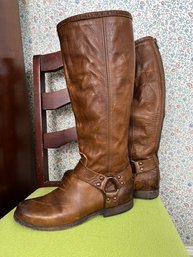 Frye Tall Pair Of Light Brown Leather Boots