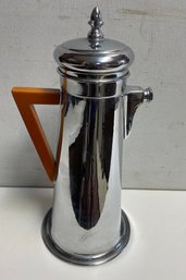 Rare Vintage Chrome Cocktail Shaker With Bakelite Handle