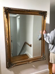 Stunning VERY LARGE Decorative Mirror - Client Paid $950 For It - Amazing Gold Finish And Beveled Glass