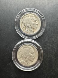 2 Buffalo Nickels 1936, 1936-D