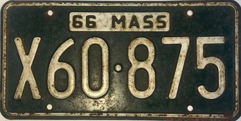 66' Massachusetts License Plate