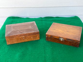 Pair Of Antique Oak Boxes