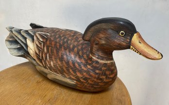 Life Size DUCK - Hand Painted Carved Wood - 14 1/2'